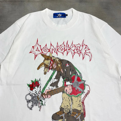 2024 new summer quirky cartoon picture print oversized T-shirt women Y2K street hip-hop loose and versatile short sleeved shirt Street King Limited