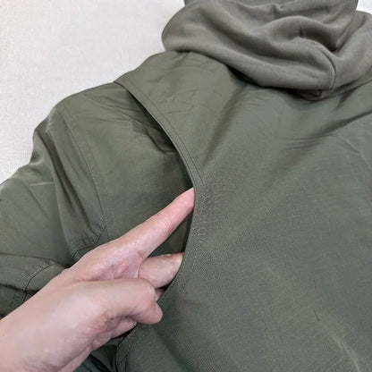 2024AW new cotton dress solid color hooded multi-pocket jacket Street King Limited