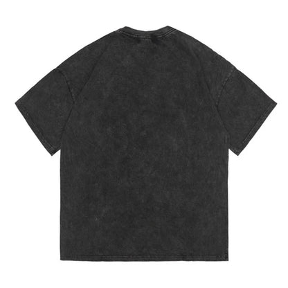 Rainbowtouches Washed Men's New T Shirt Vintage Unisex Hand Print Design Shirt High Street Graphic Fashion Loose Mens T Shirts Street King Limited