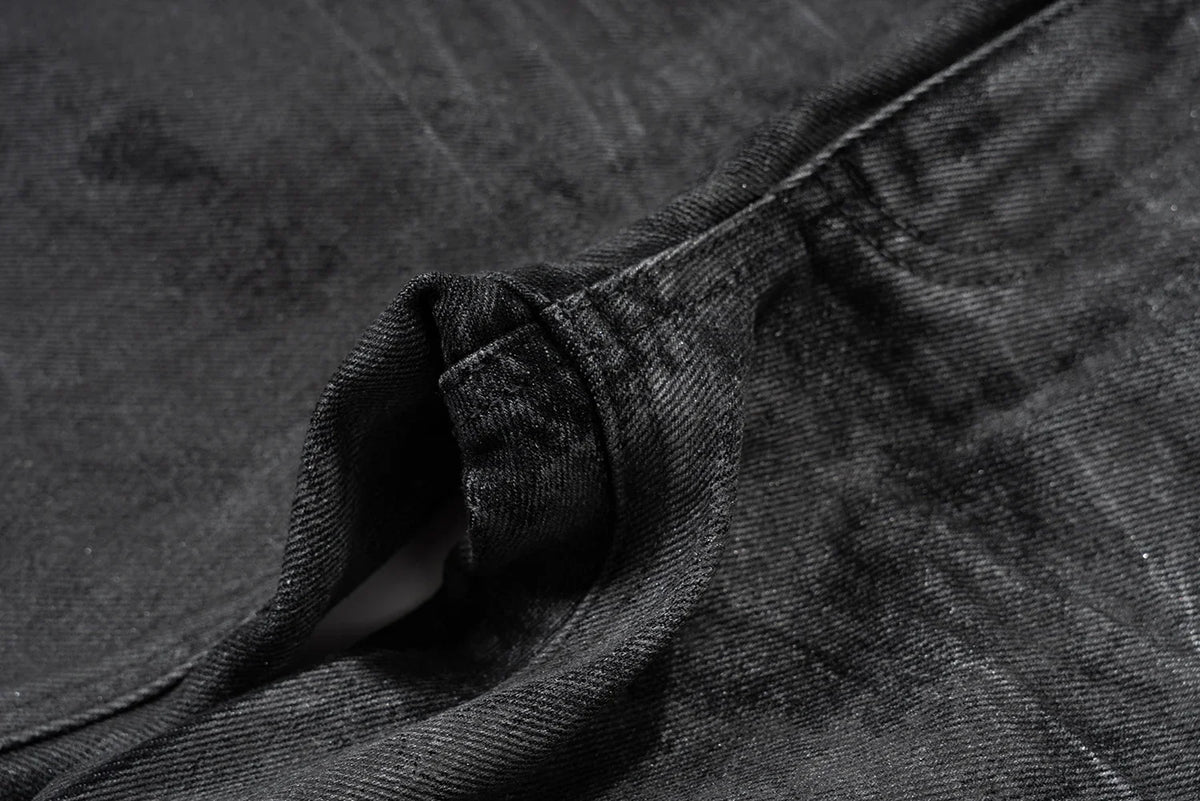 high street hand brushed glue sparkling baggy flare jeans for men y2k pantalones hombre leather pants oversized denim trousers 1 unique jeans style 5420