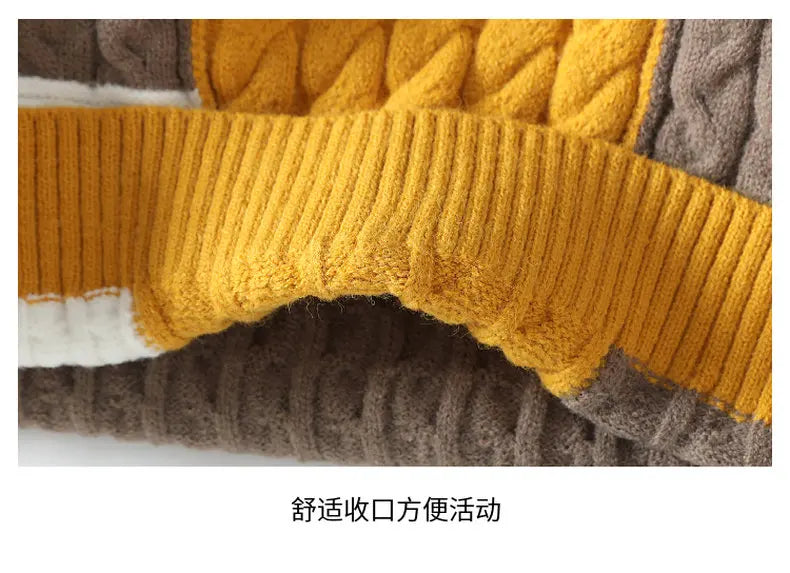 Autumn Men's Twist Braid Sweater Fashion Pullovers Winter Thick Knit Sweaters Streetwear Solid Warm O Neck Jumper Pullover Street King Limited