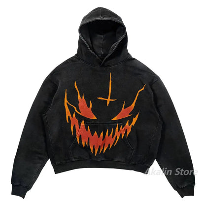 Harajuku streetwear men Oversized angel Print Hoodies Women Tops tracksuit men Couples Sweatshirt Goth Y2k Clothes men clothing Street King Limited