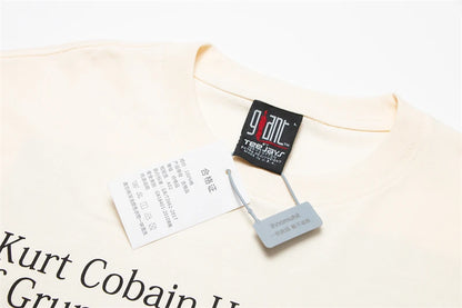 Vintage Band Cobain Portrait Print Heavyweight Short Sleeve High Street Casual Loose Cotton 90S Rock T-shirt High-quality Tops Street King Limited