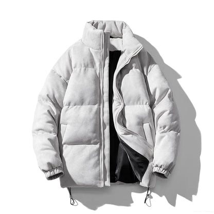 Streetwear Men's Winter Harajuku Fashion Jacket Parkas Bubble Jacket Oversize Warm Solid Coat Faux Suede Puffer Jacket Street King Limited