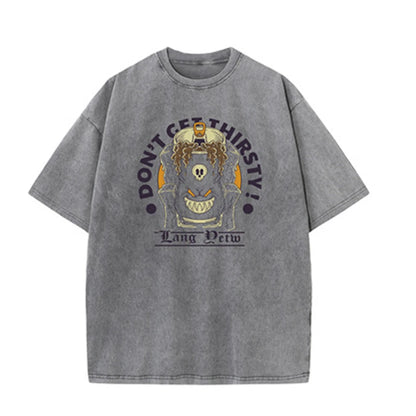 270g Heavyweight American Washed And Distressed Trendy Brand Loose Short-Sleeved T-Shirt For Men In Summer New Street Cotton Street King Limited