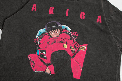 24ss Summer Vintage Retro Anime Printing High-Street T-Shirt Tops Street King Limited
