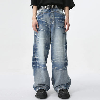 vintage blue baggy jeans man loose straight denim pants harajuku hip hop jeans trousers men urban skinny jeans