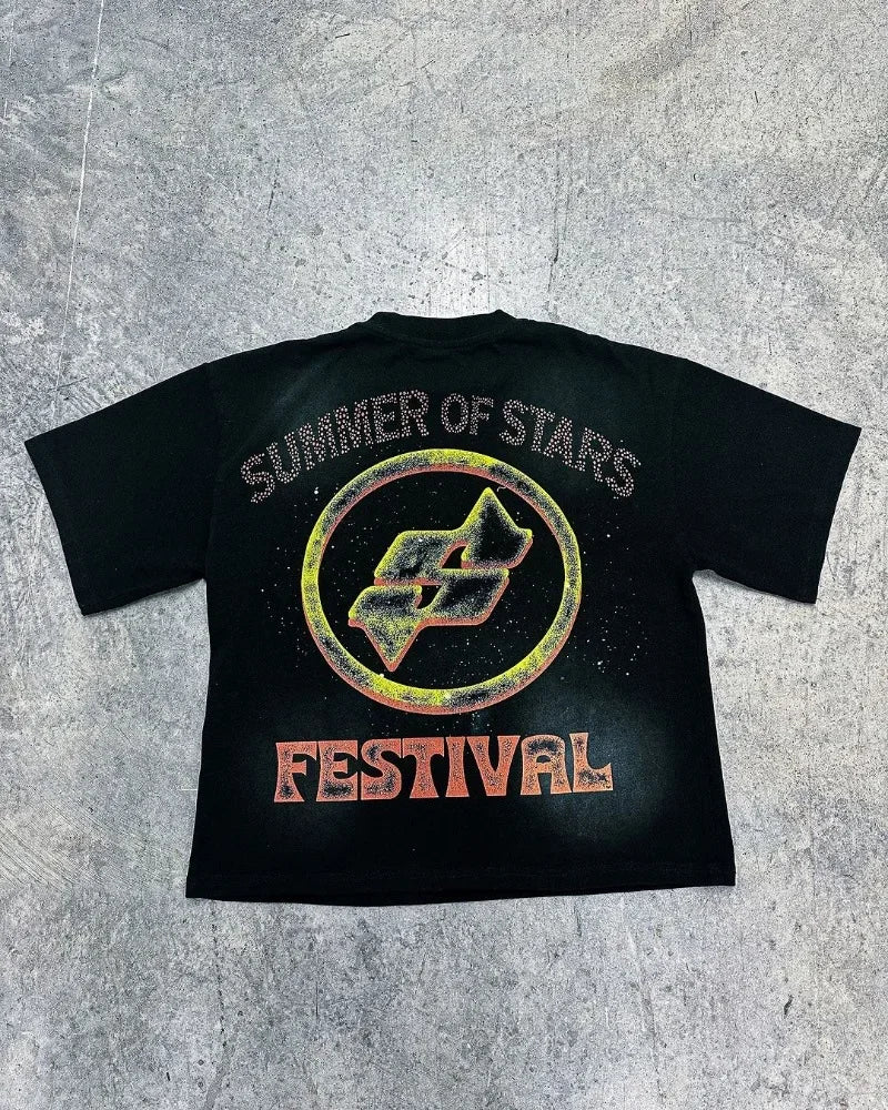 Y2k Summer New Fashion Cartoon Animation Printed Oversized T-shirt Women Harajuku Casual Cotton Round Neck Short-sleeved Men Street King Limited