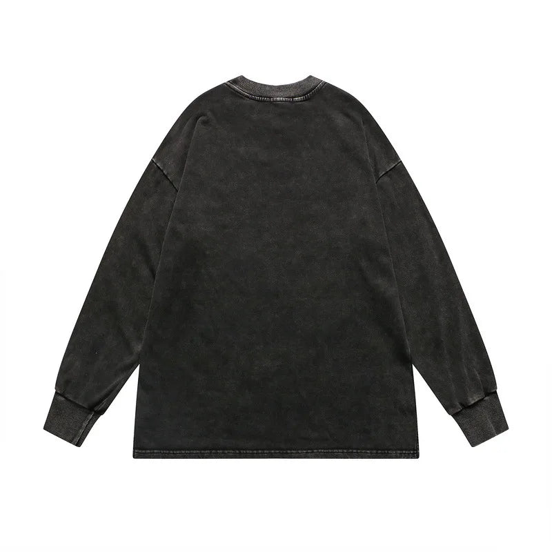 Rainbowtouches Washed Long Shirts High Street Unisex  Vintage Popular Loose Cool Printing  Fashionable Superior Quality Clothes Street King Limited