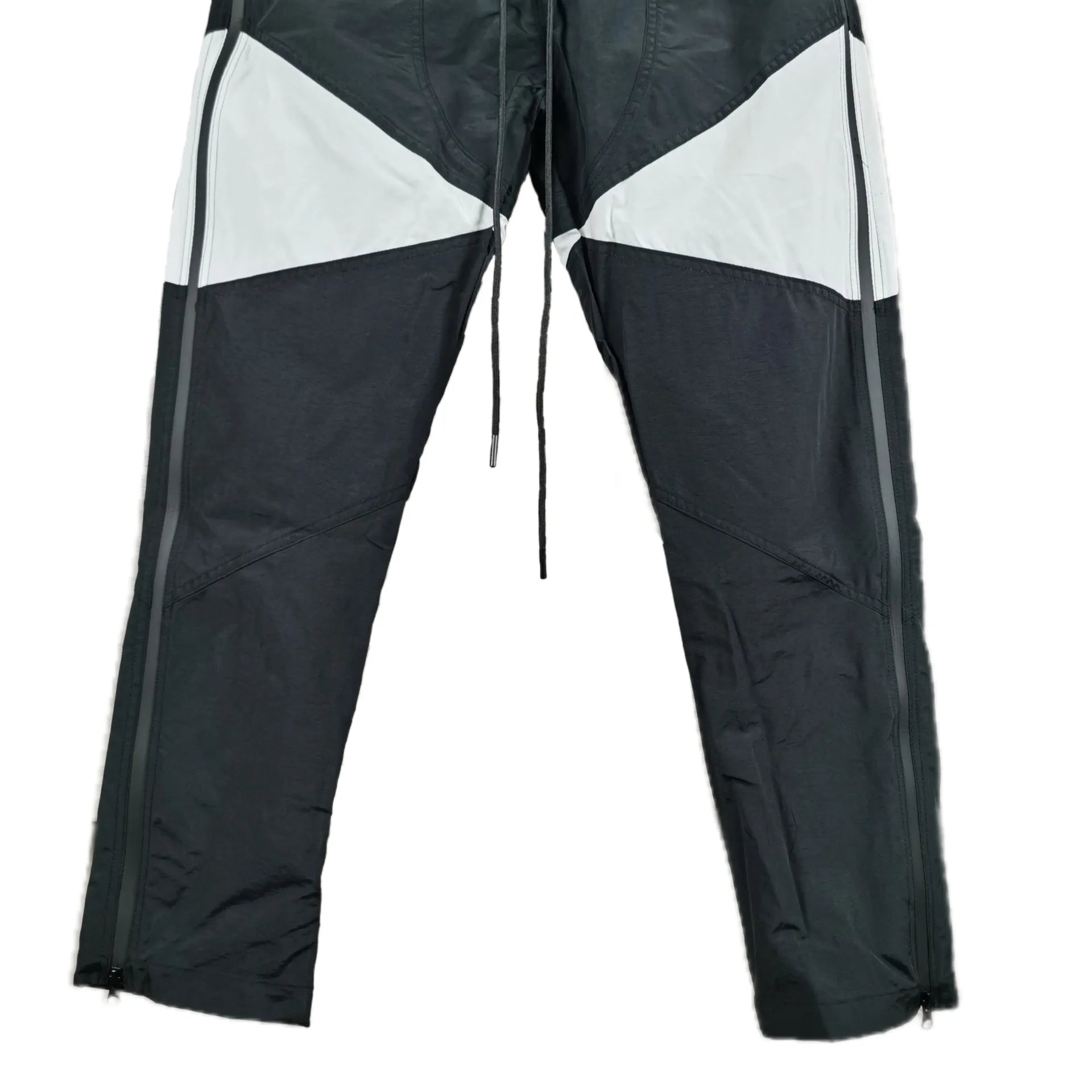 three dimensional adhesive zipper splicing functional patchwork cargo trousers mens high street vibe thin nylon cargo pants unique cargo style 944