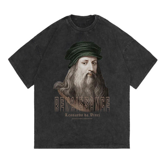 Rainbowtouches Washed Men's Oversized T Shirt Vintage Unisex Print Design Shirt High Street Graphic Fashion Loose Mens T Shirts Street King Limited
