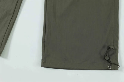 Men Solid Color Pants Y2K Pleated Joggers Baggy Pants Hip Hop Casual Drawstring Waist Quick Drying Trousers Street King Limited