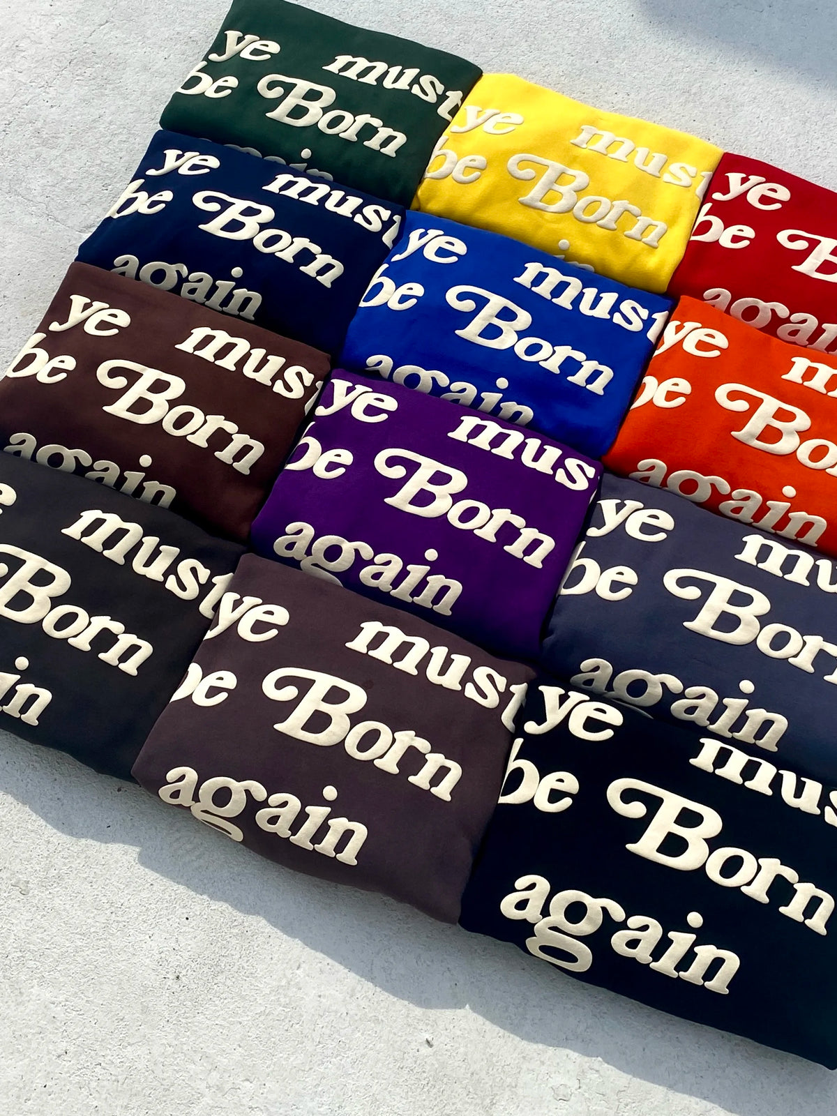 24ss 12 Colors CPFM KANYE WEST “ye must be born again” Letter Print High-Street Basic Hoodies Cotton Casual Hoodies For Men Street King Limited