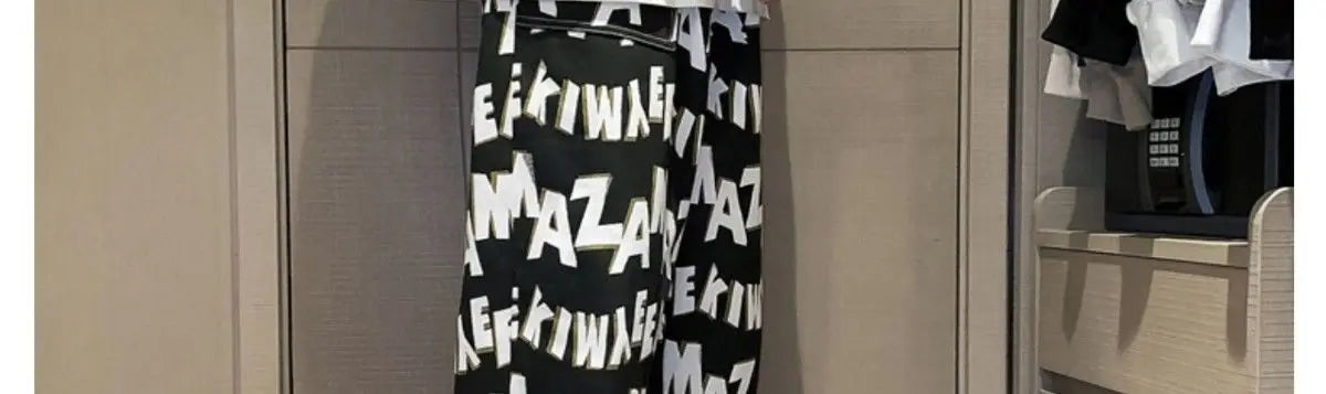 Letter wide-leg pants for men and women in autumn and winter plus velvet high-waisted loose long and short straight pants tops Street King Limited