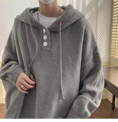 American style trend personalized trend lazy style for men and women hooded sweater loose and casual knit top for couples y2k Street King Limited