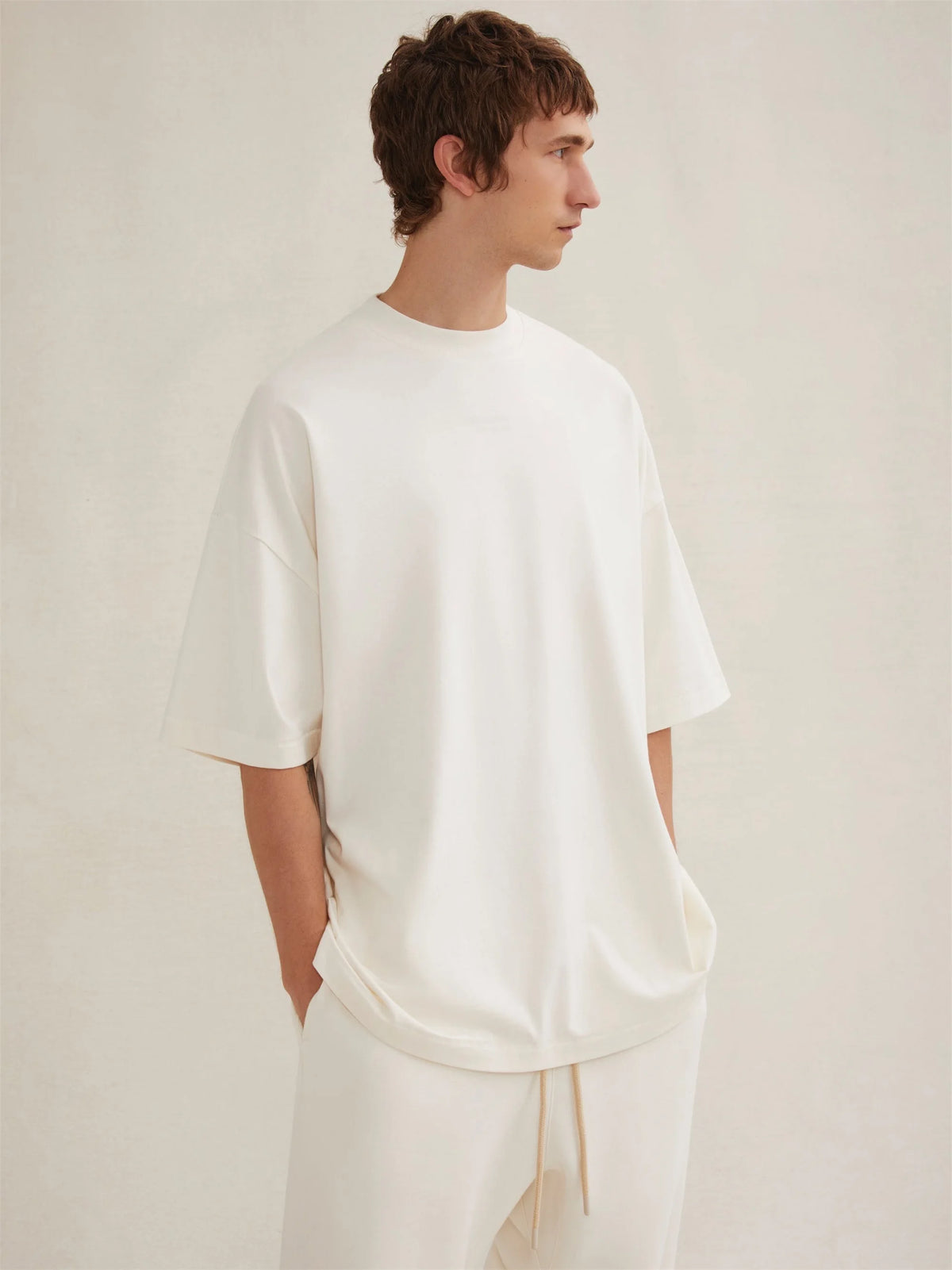 24FW FogEss Cloud Series CleanFit Summer Solid Silicone letters Full Cotton Quality Short Sleeve Tops T Shirt For Summer Street King Limited