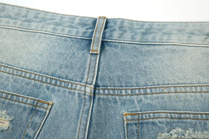 washed blue oversized torn jeans for men streetwear hip hop large destroyed wide leg jeans baggy straight ripped denim pants unique jeans style 4427