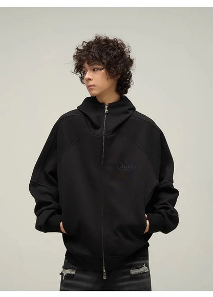 street letter embroidered jacket mens punk harajuku stand collar hooded sweatshirt zipper simplicity casual coats oversized unique default style 3904