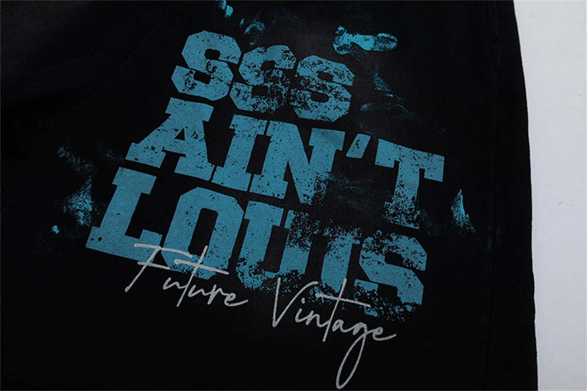 Saint Louis 24SS Future Vintage Splashing Ink Graffiti Making Dirty Water Making Old Drawstring Shorts For Summer Street King Limited