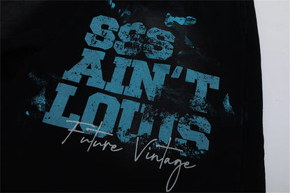 Saint Louis 24SS Future Vintage Splashing Ink Graffiti Making Dirty Water Making Old Drawstring Shorts For Summer Street King Limited