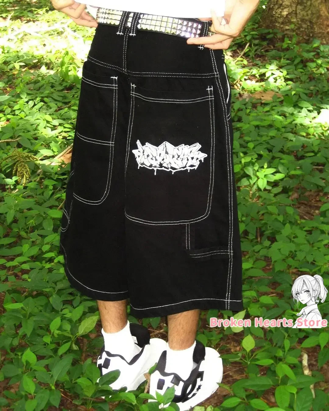 Wexwear Embroidery Shorts Skateboarding New Y2k Jeans Denim Baggy Harajuku Gym Basketball Shorts Men Letter Graphic Streetwear Street King Limited