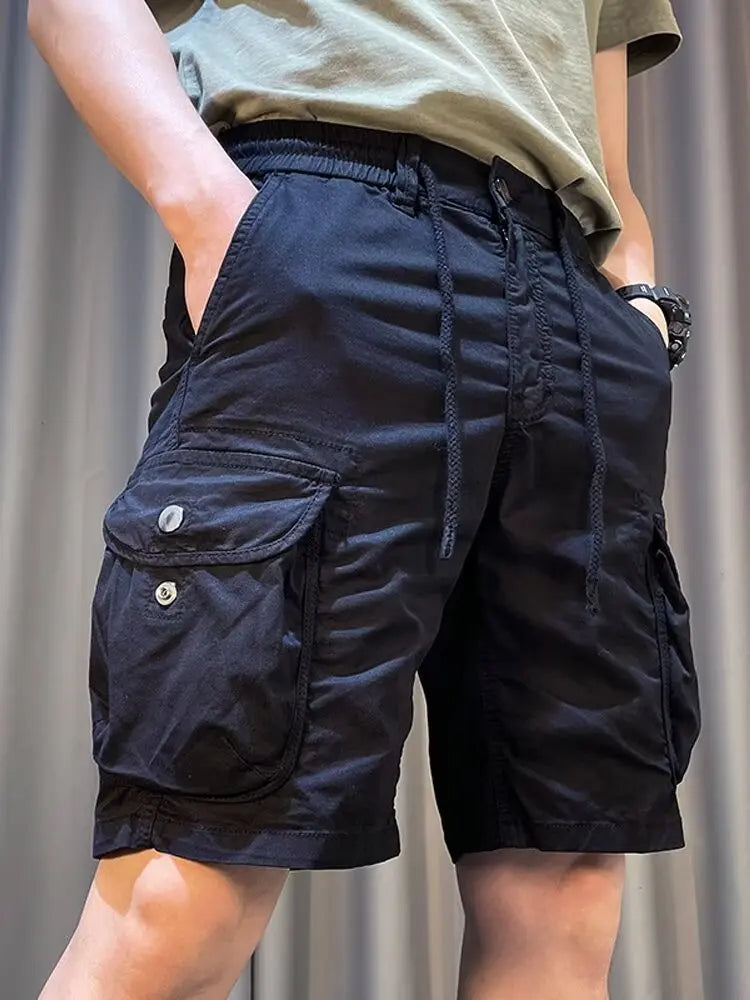 Men Trend Cargo Shorts Cotton High Quality Hot Sale Hip Hop Punk Wash Military Multi-pocket Casual Male's Outdoor Straight Short Street King Limited