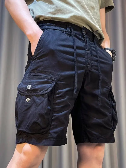 Men Trend Cargo Shorts Cotton High Quality Hot Sale Hip Hop Punk Wash Military Multi-pocket Casual Male's Outdoor Straight Short Street King Limited