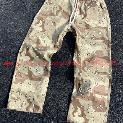 2024 new american vintage direct casual functional work pants heavy duty washed outdated logging pants desert camo high street unique default style 2777