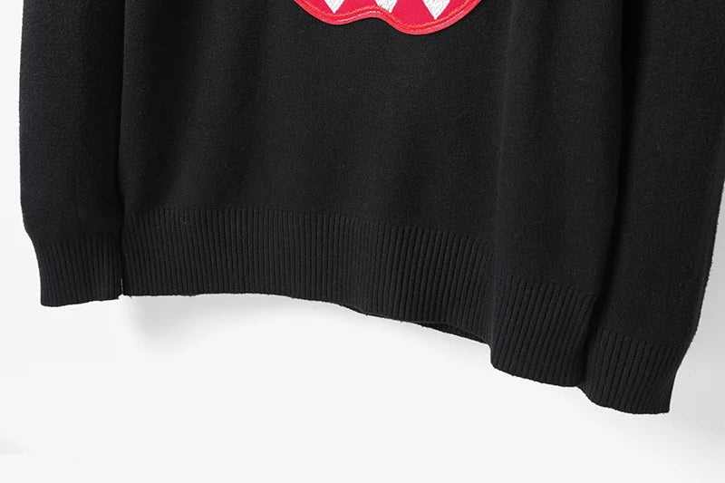 New 2022 Men Luxury Gentleman 3 Colors Embroidered Apple Knit Casual Sweaters Pullovers Asian Plug Size High Quality Drake #T9 Street King Limited