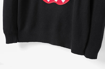 New 2022 Men Luxury Gentleman 3 Colors Embroidered Apple Knit Casual Sweaters Pullovers Asian Plug Size High Quality Drake #T9 Street King Limited