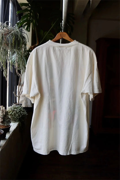 Vintage Retro Series VEGES Print High-Street Worn Streetwear Cotton Quality Casual Loose Short Sleeve Tops T-Shirt Street King Limited