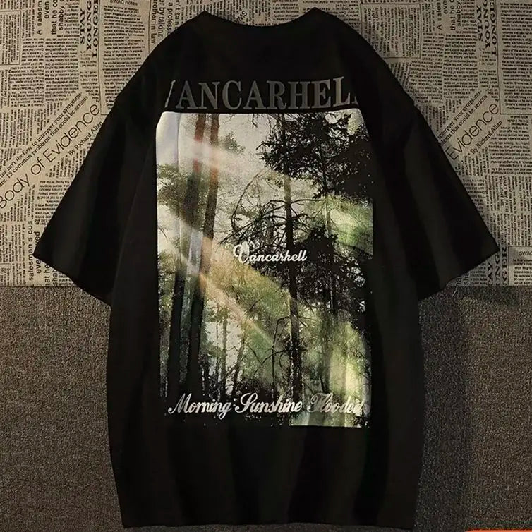 American retro high street trend chic Hong Kong style pure cotton short-sleeved T-shirt for men and women loose couple style Street King Limited