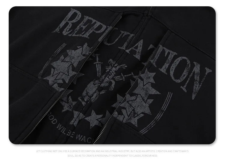 Double zipper hooded cardigan jacket Street King Limited