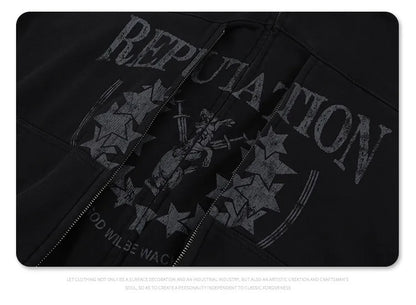 Double zipper hooded cardigan jacket Street King Limited