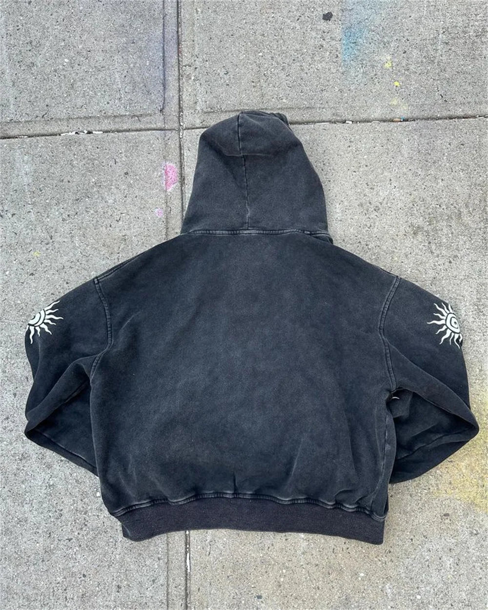 Street Retro Clothing Men Flame Print Oversized Sweatshirt Women Y2K Gothic Punk Harajuku Casual Top Loose Zipper Hoodie Women Street King Limited