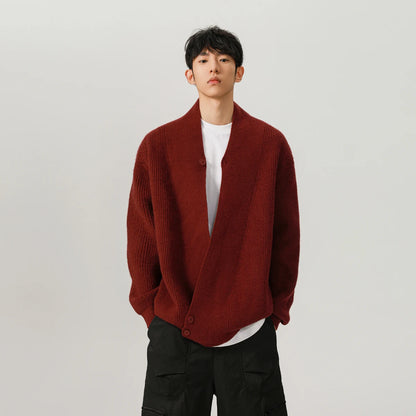 Cardigan Robe Sweater Men Loose Casual Retro Fashion Knitted Cardigan Cloak Coat Streetwear Knitwear Sweater Jacket Street King Limited