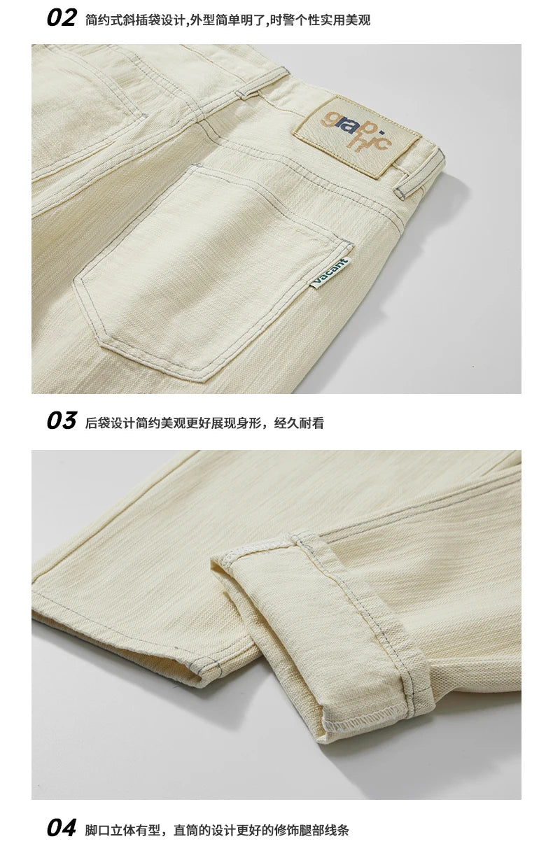 men classic fashion vintage loose casual plus size 28 42 ankle length white soft denim jeans pant cityboy harem jeans trousers unique jeans style 1986