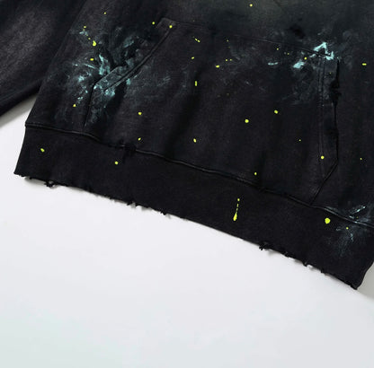 2024 Winter New SAINT LOUIS High-Street Cotton Inkjet Washed Old Letter Logo Printed Hoodie Hooded Sweater Street King Limited