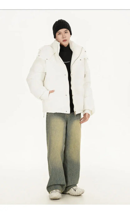 men women winter fashion loose casual cotton padded hooded parkas jacket campus boy gril thicken warm snow coat outerwear unique default style 1070
