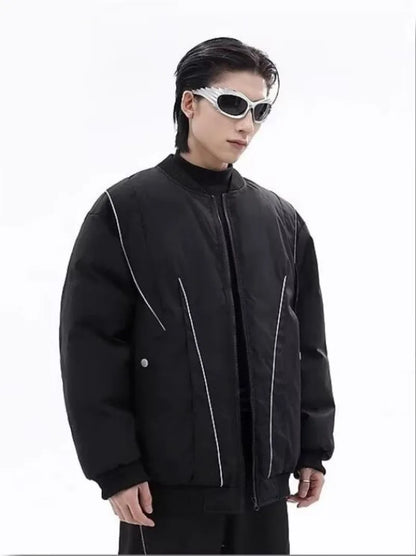 Winter Thickening Flying Baseball Uniform Solid Multi Pocket Simplicity Warm Cotton Jacket 2024 New Streetwear Male Parkas Street King Limited