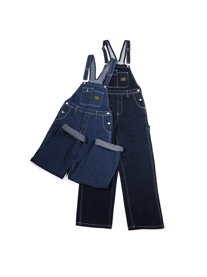 Retro Primary Denim Overalls Jeans For Men Amekaji Suspenders American Homme Original Vintage Style Jeans Street King Limited
