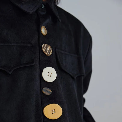 2024 new harajuku mens jacket multi button irregular black fashionable coats multiple pockets loose couple trend outwear y2k unique default style 3584
