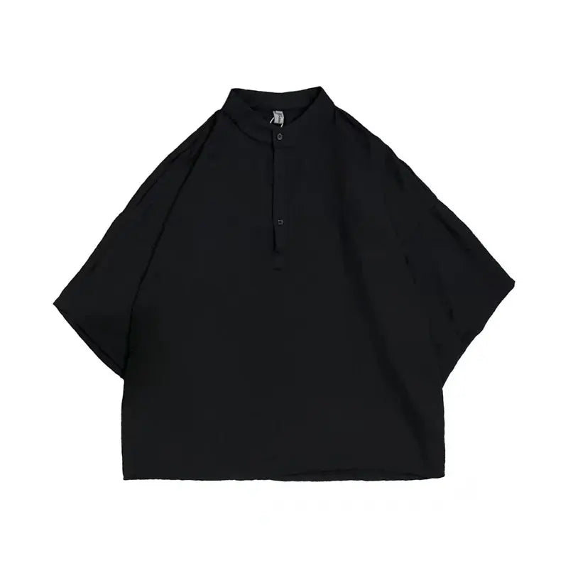 Summer Short Sleeved Shirt Men Oversized Fashion Black White Shirt Men Streetwear Korean Loose Pullover Shirt Mens Casual Shirts Street King Limited