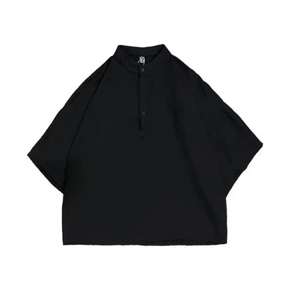 Summer Short Sleeved Shirt Men Oversized Fashion Black White Shirt Men Streetwear Korean Loose Pullover Shirt Mens Casual Shirts Street King Limited