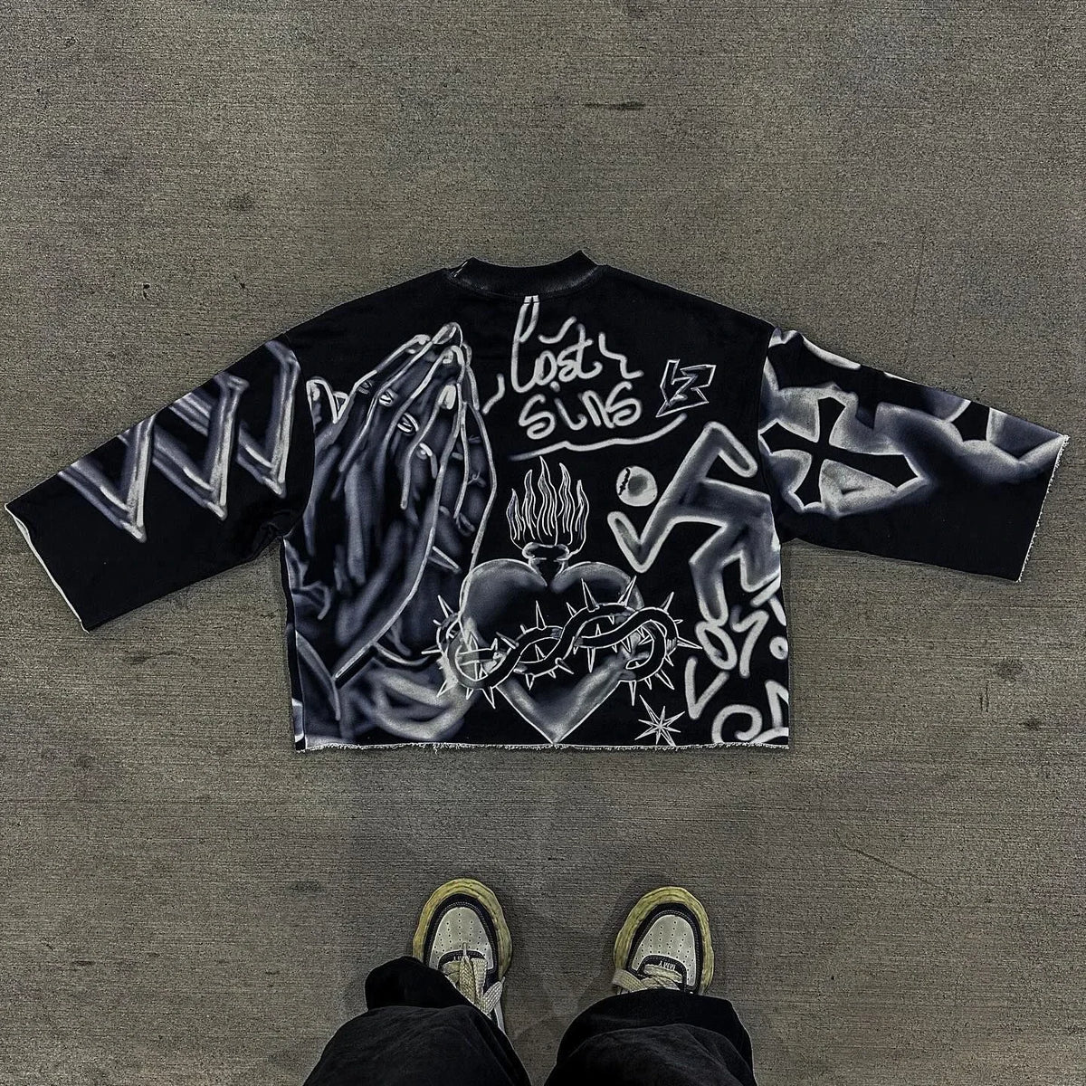 Retro Y2k New Hip Hop Punk Graffiti Design Pattern Printed T Shirt Mens and Womens Harajuku Gothic Oversized Short Sleeved Tops Street King Limited