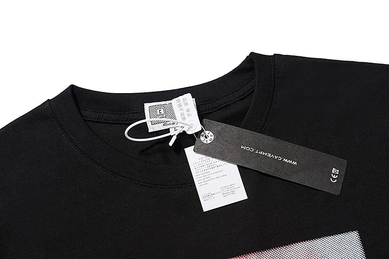 C.E T-shirts Men Woman Good Quality Cotton Casual Loose Vintage Abstract Face Printing Summer O-Neck CAVEMPT Top Tee Street King Limited