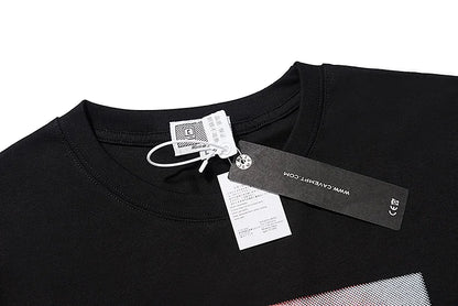 C.E T-shirts Men Woman Good Quality Cotton Casual Loose Vintage Abstract Face Printing Summer O-Neck CAVEMPT Top Tee Street King Limited