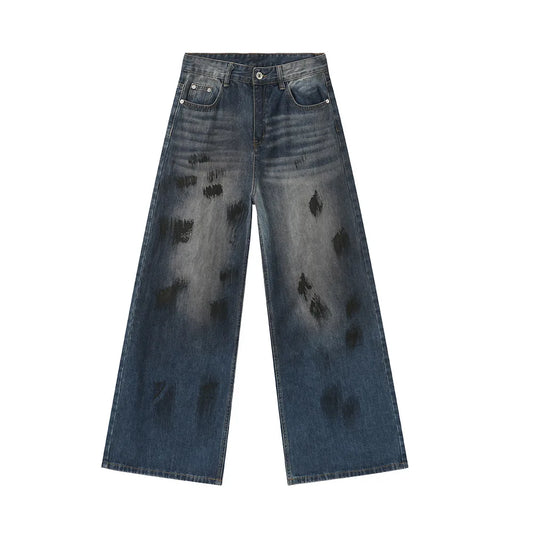 vintage dirty baggy jeans mens streetwear hip hop loose blue denim pants hi street luxury designer jeans trousers man unique jeans style 18
