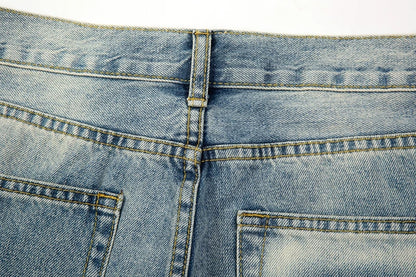 ripped hole distressed black blue washed mens jeans straight casual baggy pockets pencil pants streetwear loose denim trousers unique jeans style 1882
