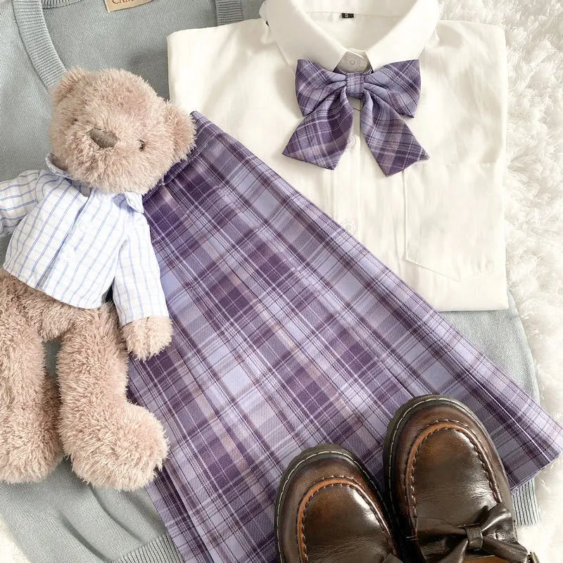 Jk Uniforms Gyaru School Uniform for Girl Student Pleated Skirt Uniform Set Women Short Sleeve Bow Tie Seifuku Japanese Style Street King Limited